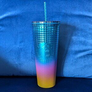 Starbucks 24oz Tumbler Cup - Rainbow Grid Gradient Ombre